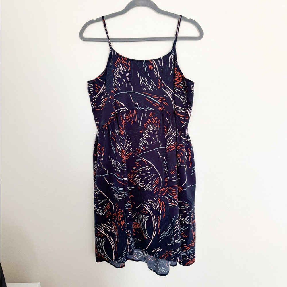 LOFT Navy, Orange, & Pink Spaghetti Strap Sundress